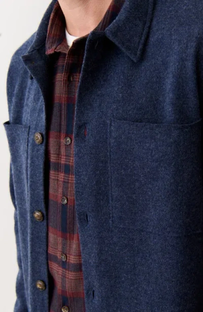Marine Layer Boiled Wool Overshirt In Blue