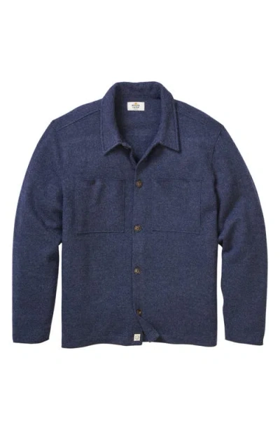 Marine Layer Boiled Wool Overshirt In Blue