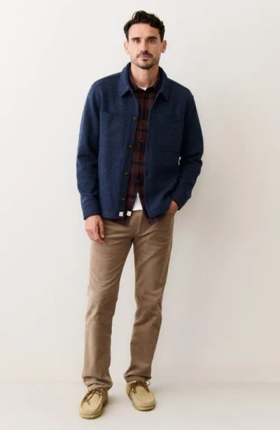 Marine Layer Boiled Wool Overshirt In Blue