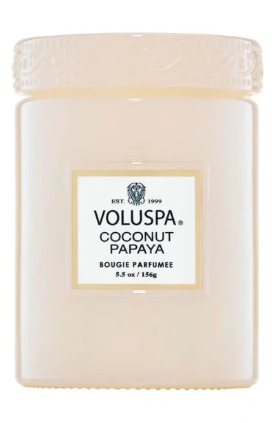 Voluspa Coconut Papaya Small Jar Candle In White