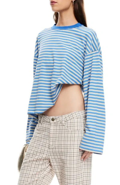 Lioness Bloom Long Sleeve Top In Blue