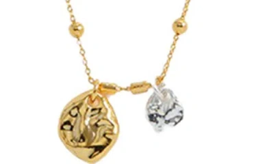 Estella Bartlett Beaded Chain & Molton Pebbles Necklace In Gold