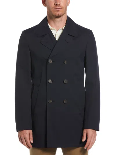 Perry Ellis Men's Elias All Weather Nylon Pea Coat In Blue