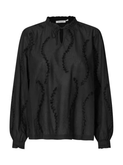 Masai Copenhagen Madolvira Ruffle Detail Blouse In Black