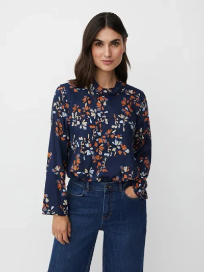 Masai Copenhagen Madalmora High Neck Long Sleeve Top In Blue