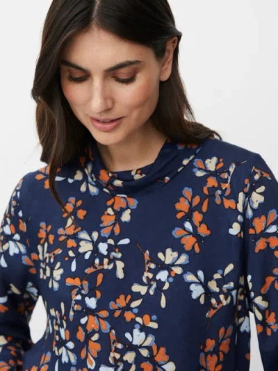 Masai Copenhagen Madalmora High Neck Long Sleeve Top In Blue