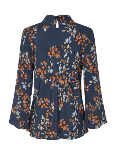 Masai Copenhagen Madalmora High Neck Long Sleeve Top In Blue