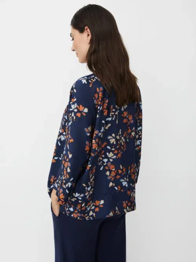 Masai Copenhagen Mabenika 3/4 Sleeve V-neck Blouse In Blue