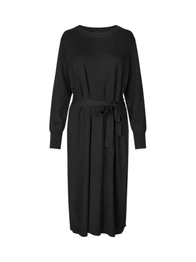 Masai Copenhagen Manisuta Long Sleeve Belted Waist Dress In Black