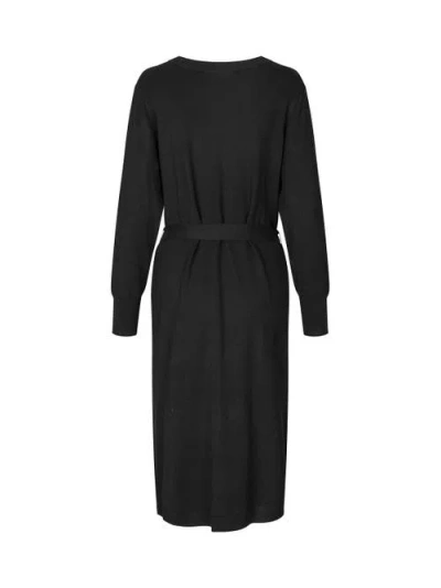 Masai Copenhagen Manisuta Long Sleeve Belted Waist Dress In Black