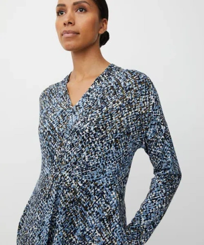 Masai Copenhagen Maotobia Fitted Graphic Print Dress In Blue