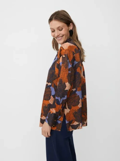 Masai Copenhagen Maifo Long Sleeve Collared Shirt In Brown