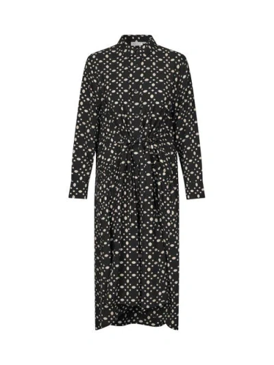 Masai Copenhagen Manovany Long Sleeve Shirt Midi Dress In Black