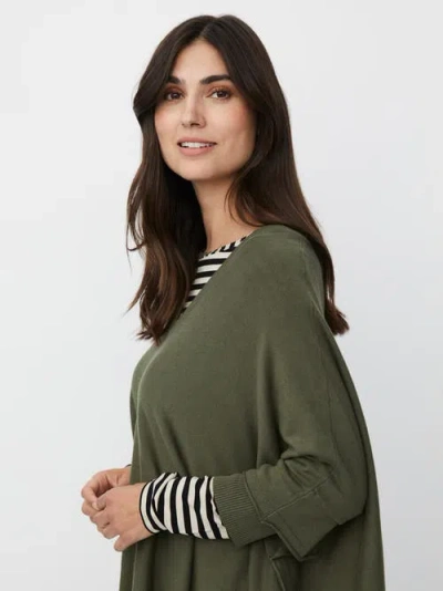 Masai Copenhagen Mafosna Long Sleeve V-neck Poncho In Green