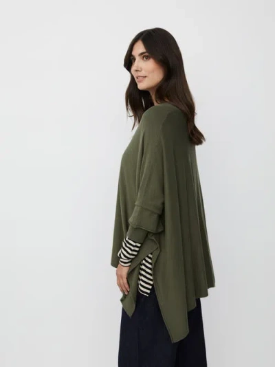 Masai Copenhagen Mafosna Long Sleeve V-neck Poncho In Green