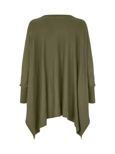 Masai Copenhagen Mafosna Long Sleeve V-neck Poncho In Green