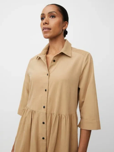 Masai Copenhagen Manynisla 3/4 Sleeve Midi Dress In Brown