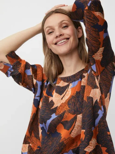 Masai Copenhagen Mabramila 3/4 Sleeve Round Neck Blouse In Multi