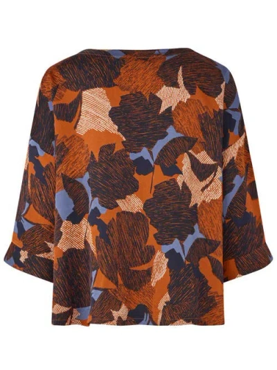Masai Copenhagen Mabramila 3/4 Sleeve Round Neck Blouse In Multi