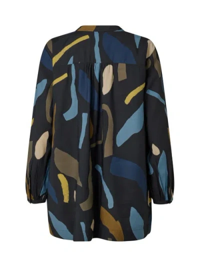 Masai Copenhagen Magenevra Long Sleeve V-neck Tunic In Black