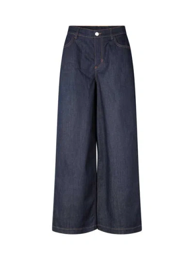 Masai Copenhagen Wide Leg Button Fastening Jeans In Blue