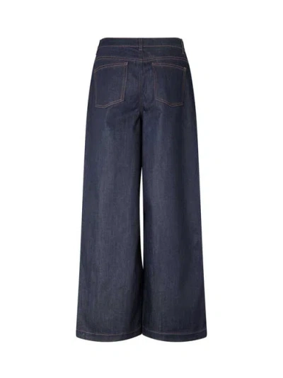 Masai Copenhagen Wide Leg Button Fastening Jeans In Blue