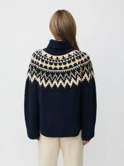 Masai Copenhagen Long Sleeve High Neck Knit Sweater In Black