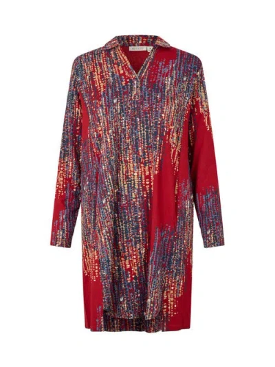 Masai Copenhagen Magavora Long Sleeve Jersey Tunic Top In Red