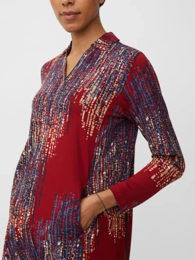 Masai Copenhagen Magavora Long Sleeve Jersey Tunic Top In Red