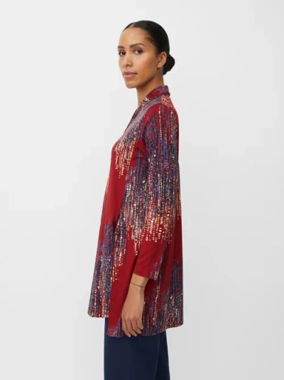 Masai Copenhagen Magavora Long Sleeve Jersey Tunic Top In Red