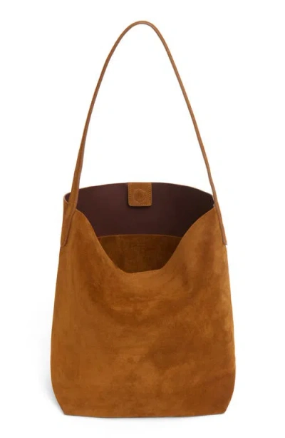 Mansur Gavriel Small Everyday Cabas Suede Hobo Bag In Brown