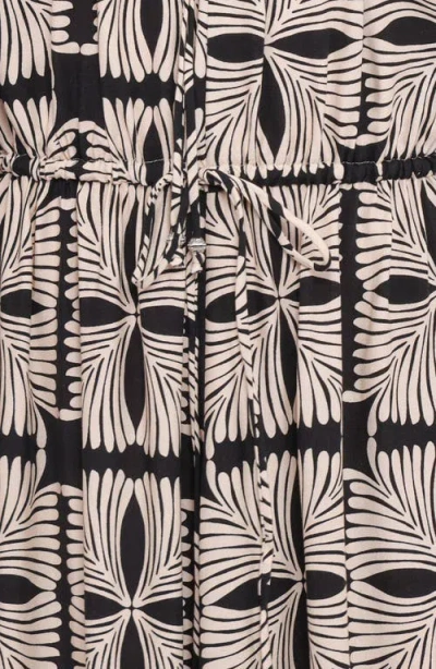 Petal And Pup Petal & Pup Faris Print Long Sleeve Maxi Dress In Black