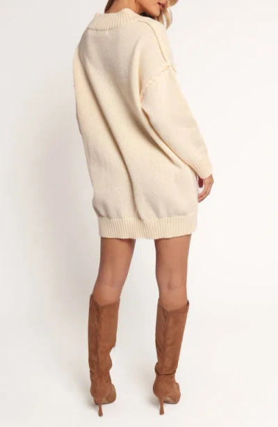 Petal And Pup Petal & Pup Sancia Long Sleeve Sweater Minidress In White