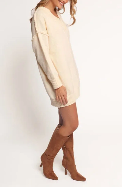 Petal And Pup Petal & Pup Sancia Long Sleeve Sweater Minidress In White
