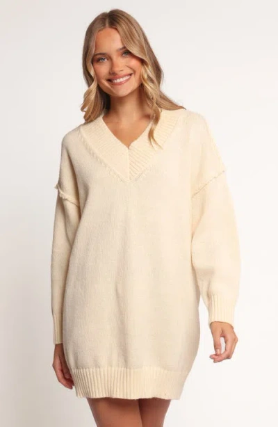 Petal And Pup Petal & Pup Sancia Long Sleeve Sweater Minidress In White