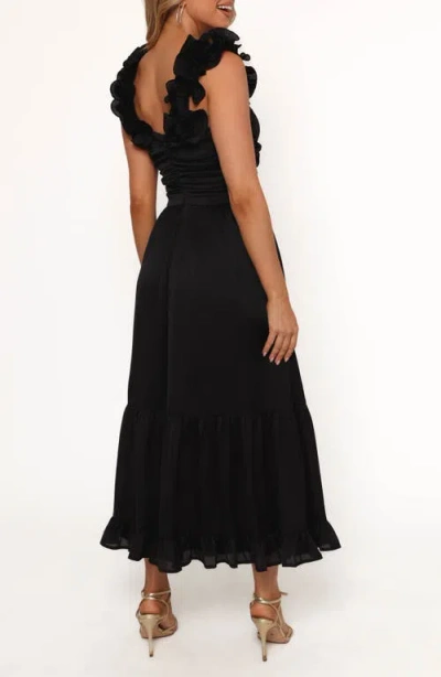 Petal And Pup Petal & Pup Inca Ruffle Strap Midi Dress In Black
