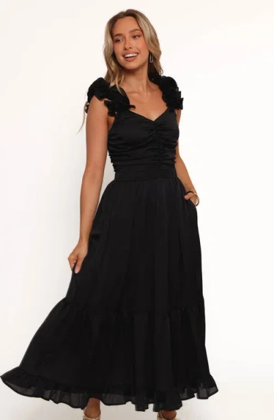Petal And Pup Petal & Pup Inca Ruffle Strap Midi Dress In Black