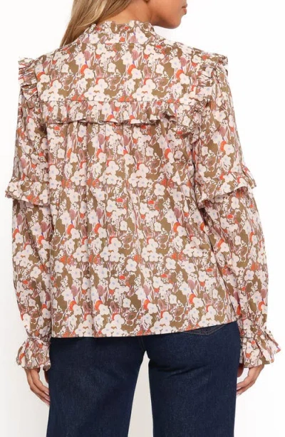 Petal And Pup Petal & Pup Selmah Floral Cotton Ruffle Accent Top In Multi