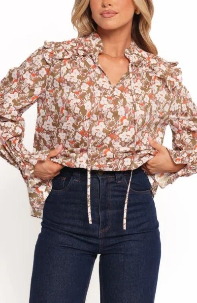 Petal And Pup Petal & Pup Selmah Floral Cotton Ruffle Accent Top In Multi