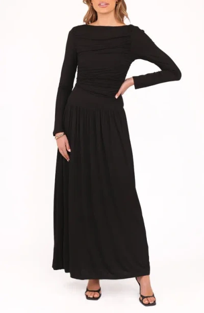Petal And Pup Petal & Pup Shirley Cutout Back Long Sleeve Maxi Dress In Black