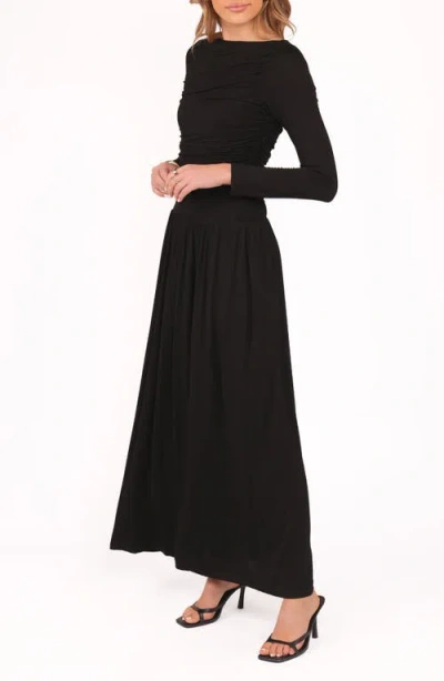 Petal And Pup Petal & Pup Shirley Cutout Back Long Sleeve Maxi Dress In Black