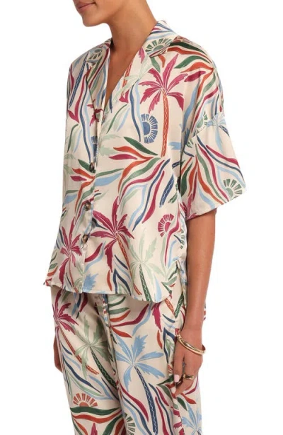 Petal And Pup Petal & Pup Illoura Palm Tree Print Camp Shirt In Multi