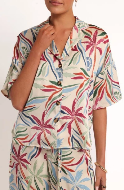 Petal And Pup Petal & Pup Illoura Palm Tree Print Camp Shirt In Multi