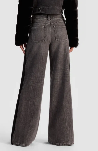 Alice And Olivia Amazing Low Rise Wide Leg Jeans In Vintage Black In Black