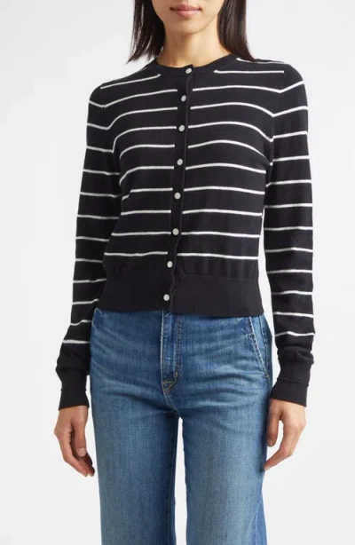 Derek Lam 10 Crosby Thibeaut Stripe Cotton & Cashmere Cardigan In Blue