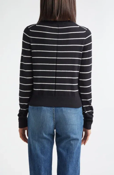 Derek Lam 10 Crosby Thibeaut Stripe Cotton & Cashmere Cardigan In Blue