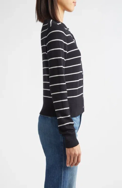 Derek Lam 10 Crosby Thibeaut Stripe Cotton & Cashmere Cardigan In Blue