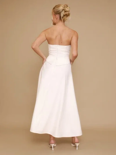 Six Stories Bandeau Satin Corset Dress In White