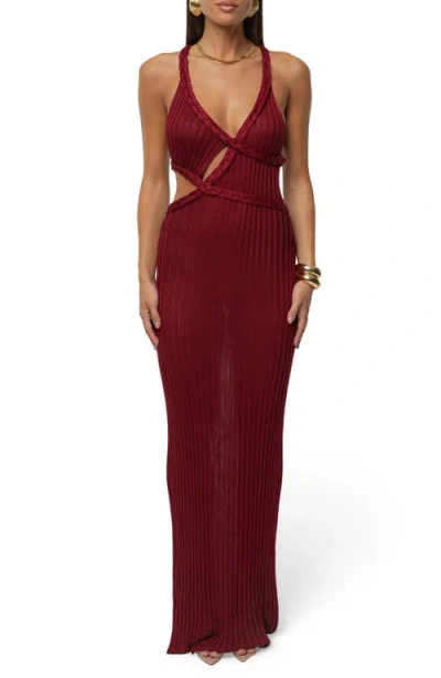 Jluxlabel Drift & Dream Open Back Body-con Maxi Sundress In Red