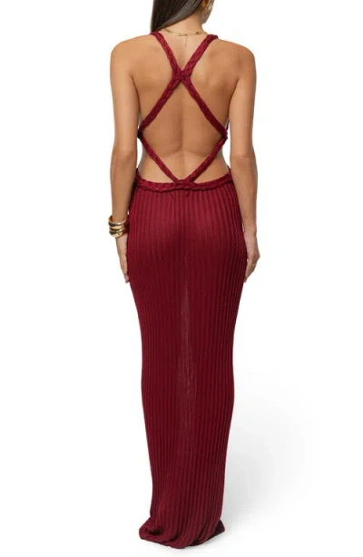 Jluxlabel Drift & Dream Open Back Body-con Maxi Sundress In Red